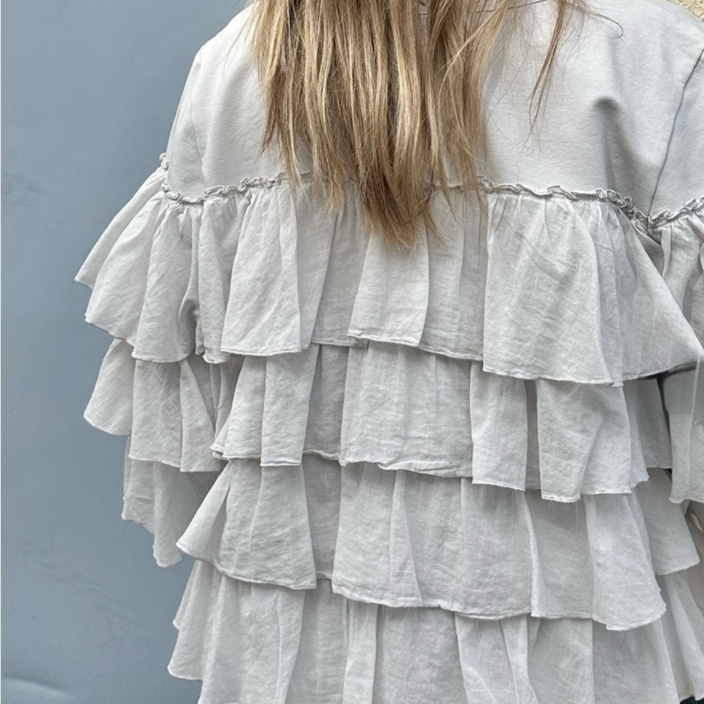 European Culture Tiered Ruffled Jacket – Size Small - Picture 4 of 9